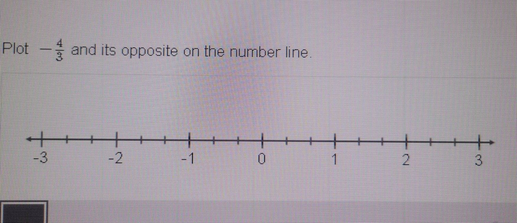 Plot - 4/3  and its opposite on the number line