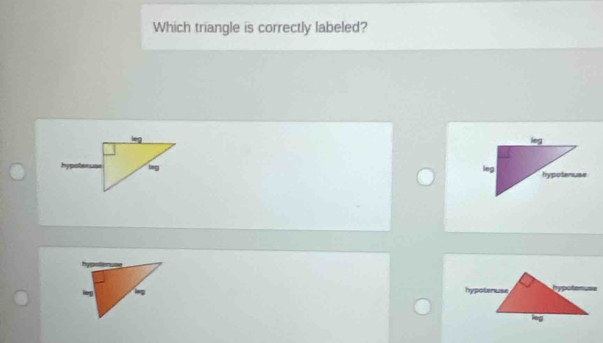 Which triangle is correctly labeled?