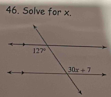 Solve for x.