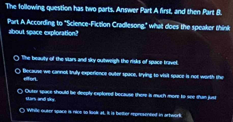 Solved: The following question has two parts. Answer Part A first, and ...