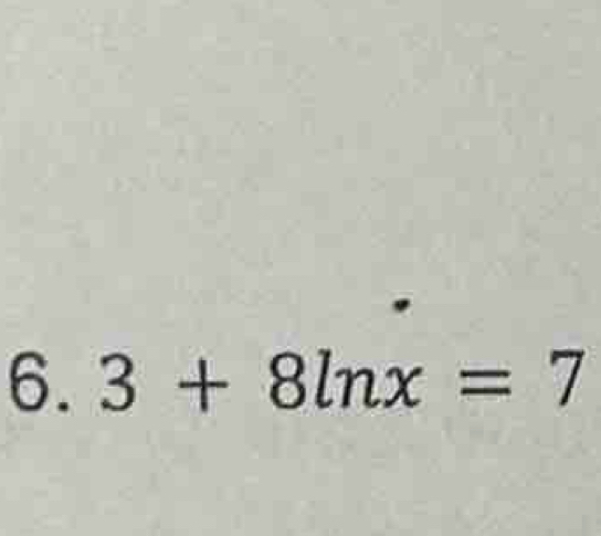 3+8ln x=7