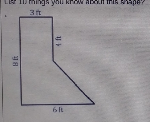 List 10 things you know about this shape?