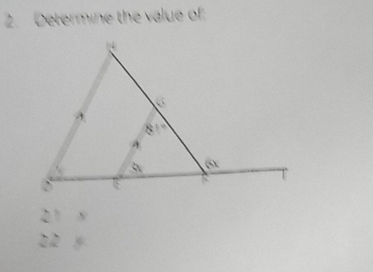 Determine the value of° h x
22