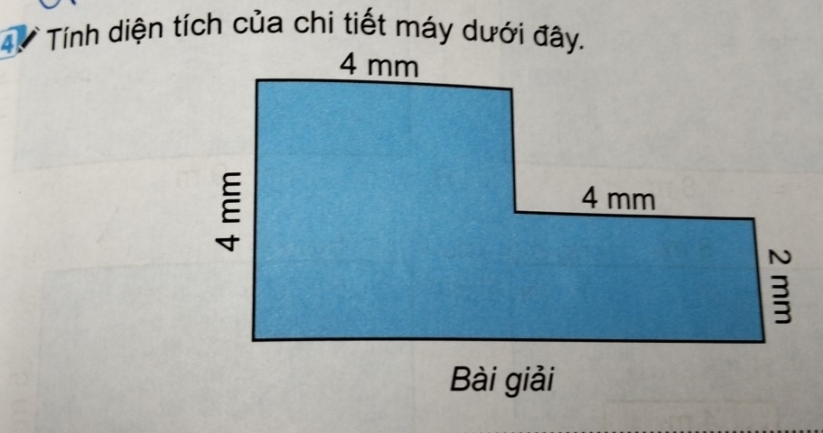 Tính diện tích của chi tiết máy dưới đây.