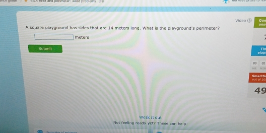 Solved: BB.4 kes and penmeter word problems H Video ⑥ A square ...
