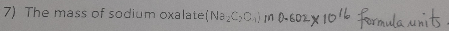 The mass of sodium oxalate (Na_2C_2O_4) in