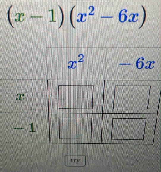 (x-1)(x^2-6x)
try