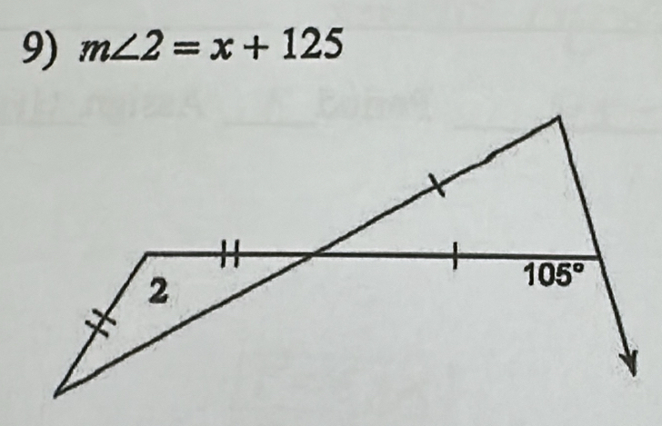 m∠ 2=x+125