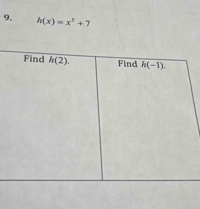 h(x)=x^5+7