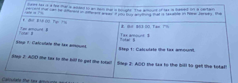 Sal 
Calculate the tax amounts an