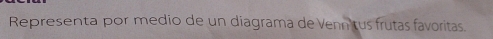 Representa por medio de un diagrama de Venn tus frutas favoritas.