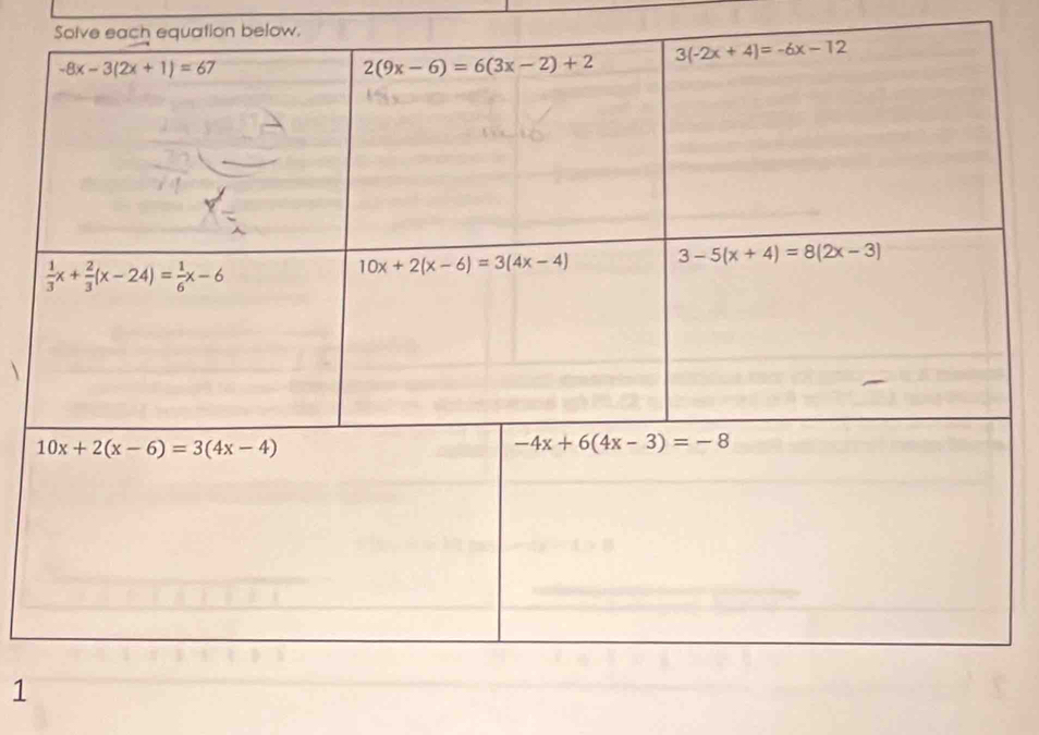 Solve each equation below.
1