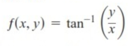 f(x,y)=tan^(-1)( y/x )