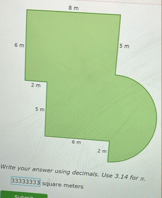 33333333 square meters
Suh