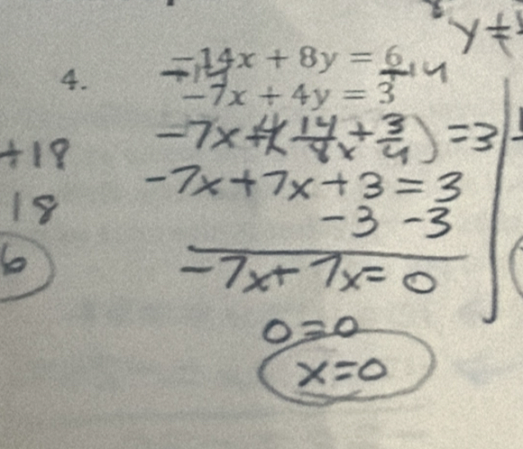 -14x + 8y = 6
4. -7x+4y=3