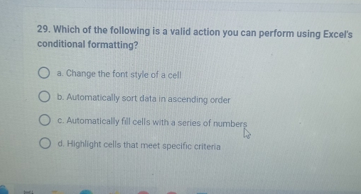 Solved: Which of the following is a valid action you can perform using ...