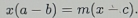 x(a-b)=m(x-c).