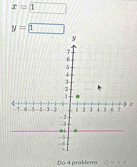 x=1
y=1
x
Do 4 problems