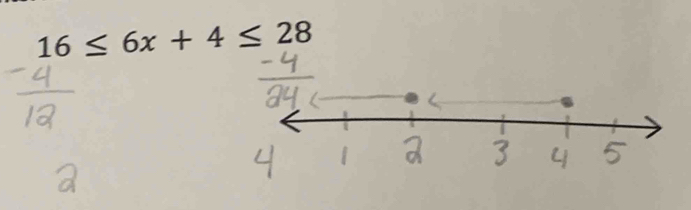 16≤ 6x+4≤ 28