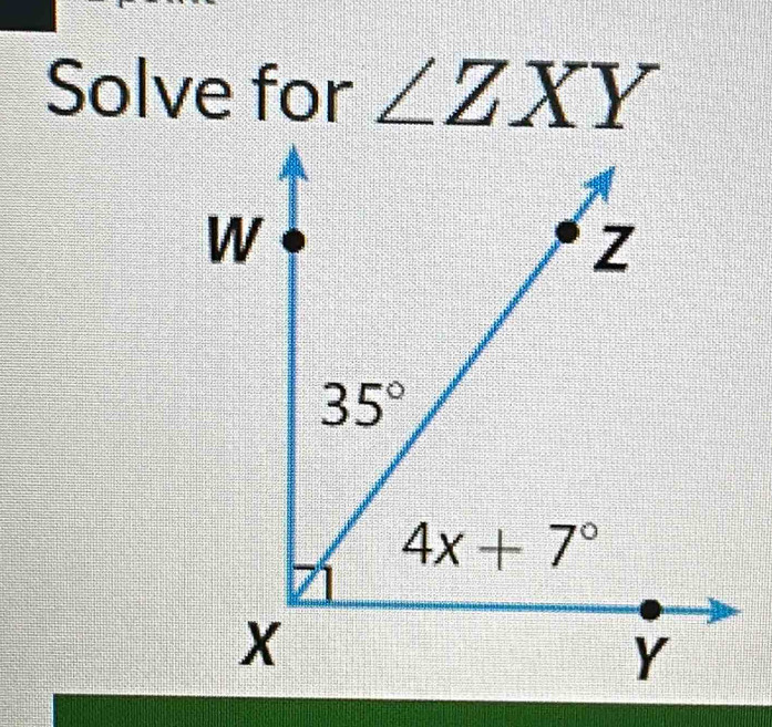 Solve for ∠ ZXY