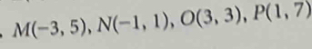 M(-3,5), N(-1,1), O(3,3), P(1,7)