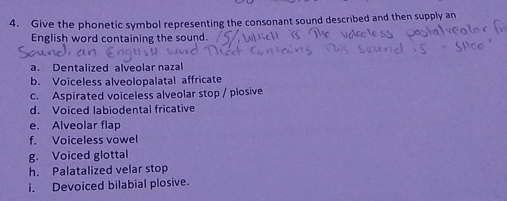 Solved: Give the phonetic symbol representing the consonant sound ...