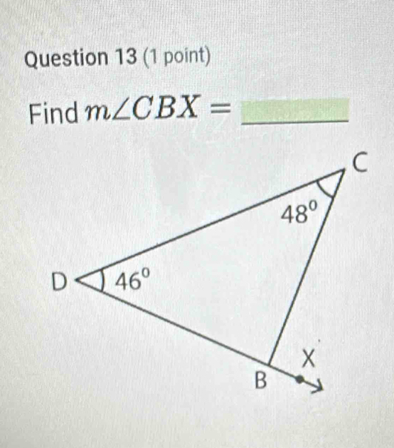 Find m∠ CBX= _