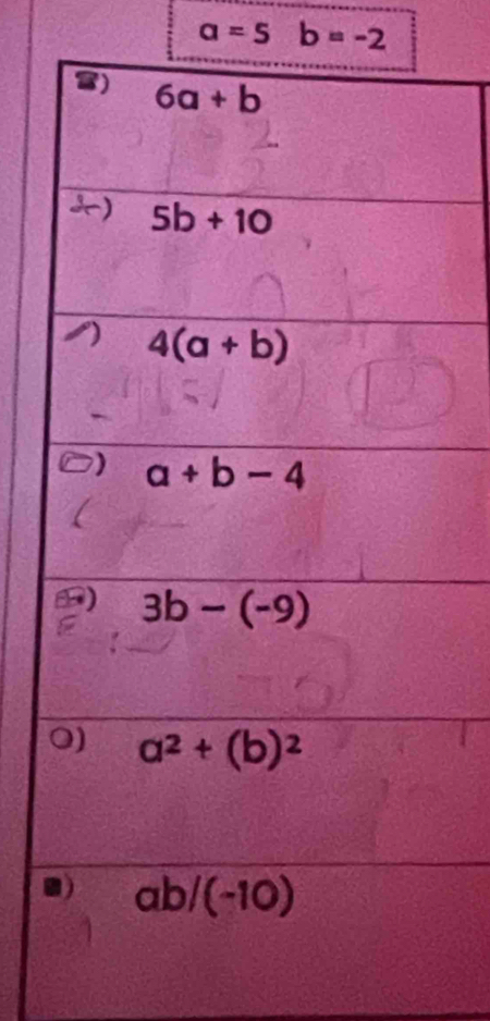 a=5 b=-2
■