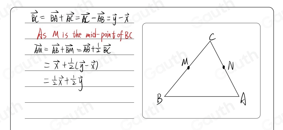 Solved: 20 ABC is any triangle. M and N are the mid-points of BC and AC ...