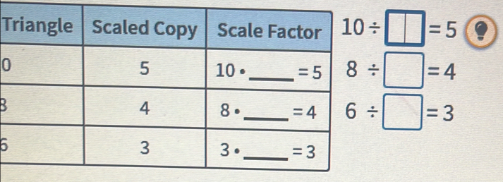 10/ □ =5
0
8/ □ =4
B
6/ □ =3
6