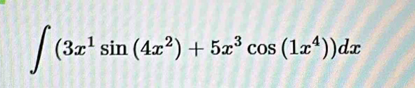 ∈t (3x^1sin (4x^2)+5x^3cos (1x^4))dx