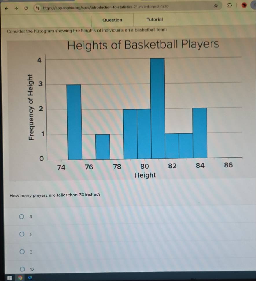 Solved: Question Tutorial Consider the histogram showing the heights of ...