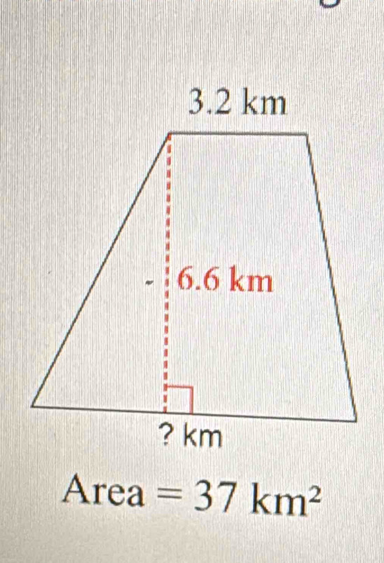 Area =37km^2