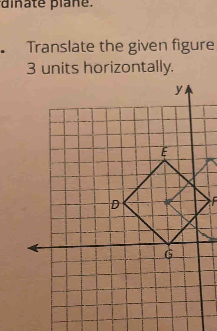 dinate plane. • Translate the given figure 3 units horizontally. [Math]