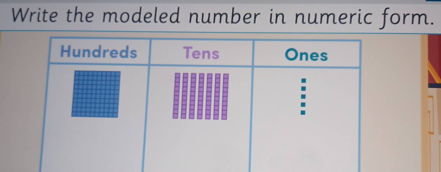 Write the modeled number in numeric form.