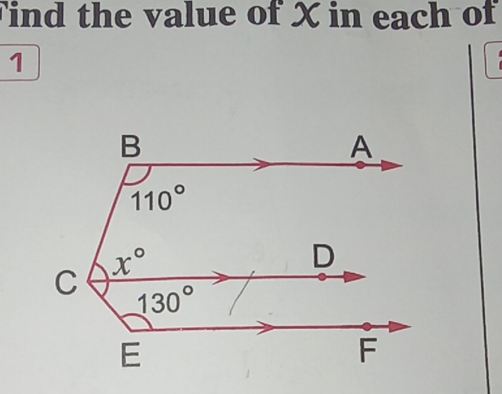 Tind the value of X in each of
1