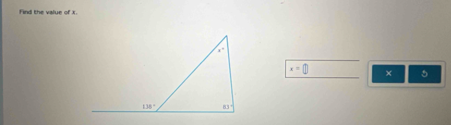 Find the value of X.
x=
× 5