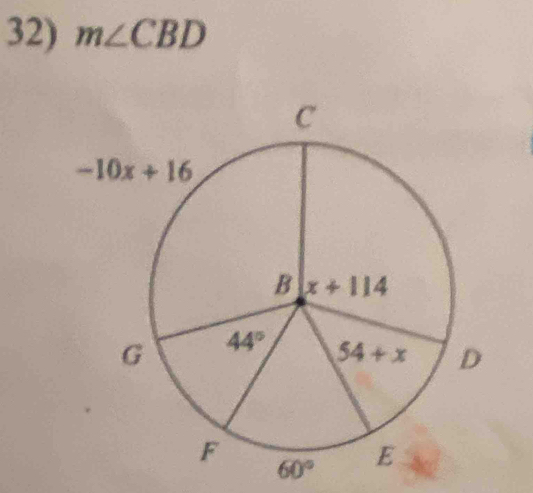 m∠ CBD