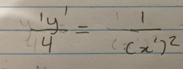  1y^1/4 =frac 1(x^1)^2