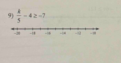  k/5 -4≥ -7