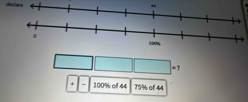 doillairs 
|= ? 
□ 
+|-|100% of 44 75% of 44