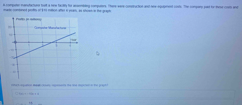 A computer manufacturer built a new facility for assembling computers ...