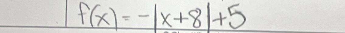 f(x)=-|x+8|+5