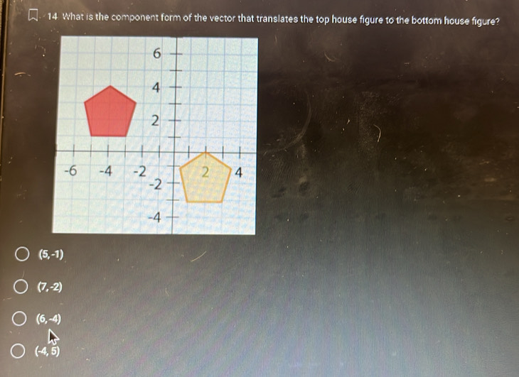 Solved: What is the component form of the vector that translates the ...
