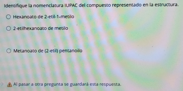Resuelto:Identifique la nomenclatura IUPAC del compuesto representado ...