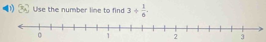 Use the number line to find 3/  1/6 .