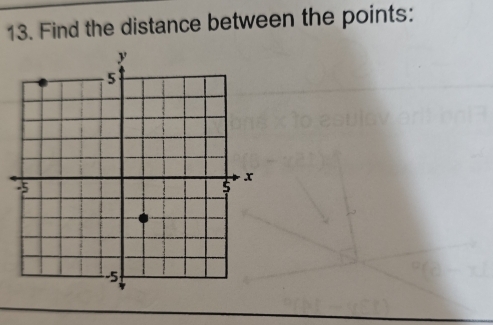 Find the distance between the points: