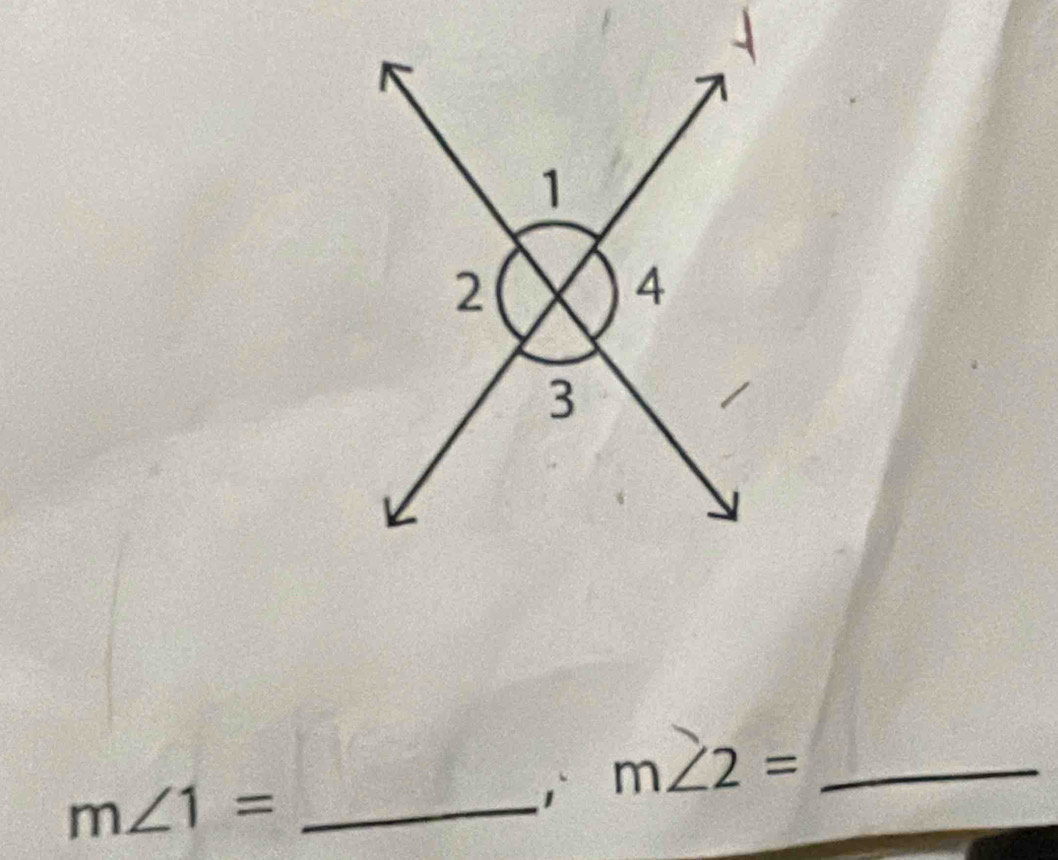 m∠ 2=
m∠ 1= _