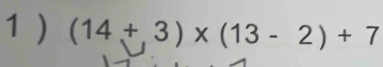 1 ) (14+,3)* (13-2)+7