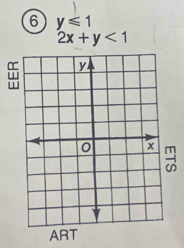 6 y≤slant 1
2x+y<1</tex>